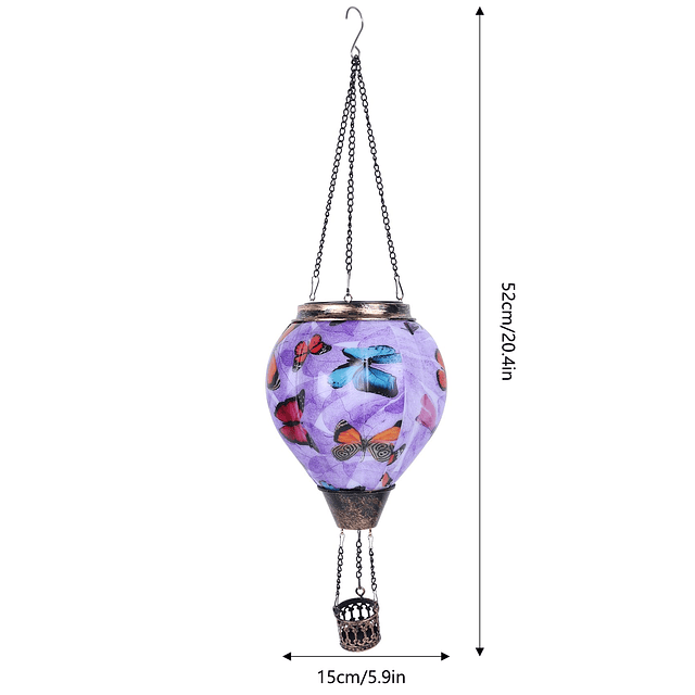 Linterna solar con globo aerostático para colgar al aire lib
