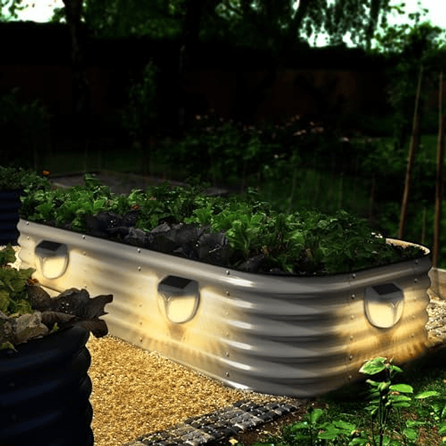 Luces solares para cama de jardín elevadas, luces solares ma