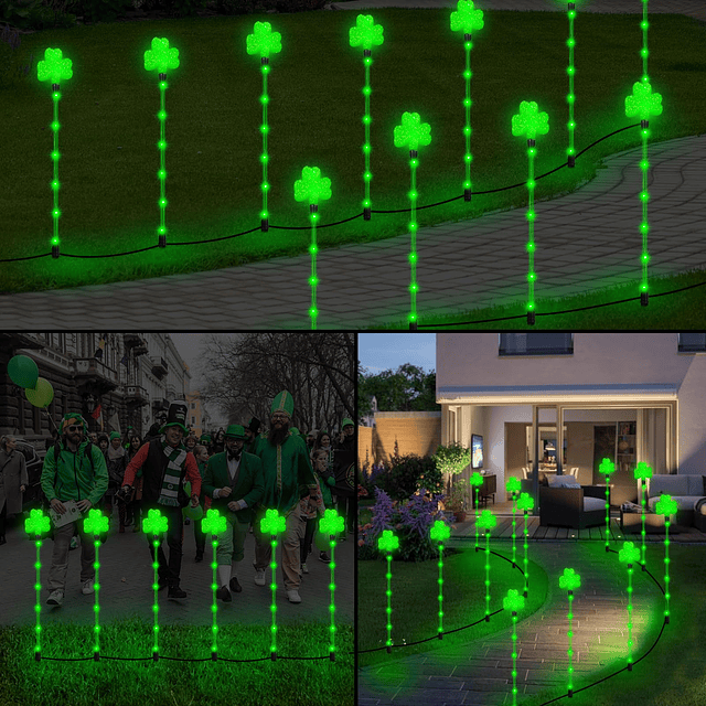 Luces solares de camino con trébol más grande para decoracio