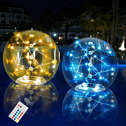 2 luces solares flotantes para piscina de 14 pulgadas, luces