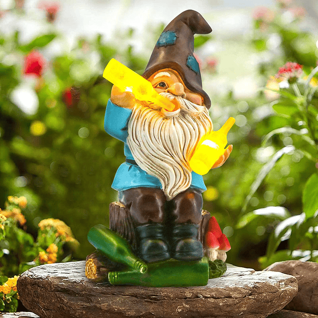 Estatuas solares divertidas de gnomos de jardín, divertido g