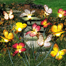 2 luces solares de jardín, luces de mariposa oscilantes, luc