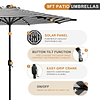 Sombrilla LED para patio de 9 pies, sombrilla solar para pat