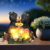 Estatuas de jardín de oso solar, decoración solar, oso de re