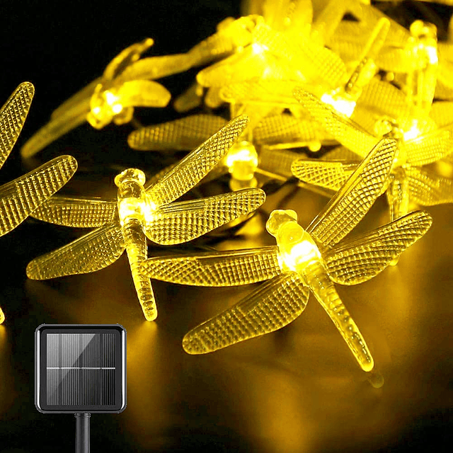 Dragonfly luces solares de cadena 30LED 21 pies 8 modos al a