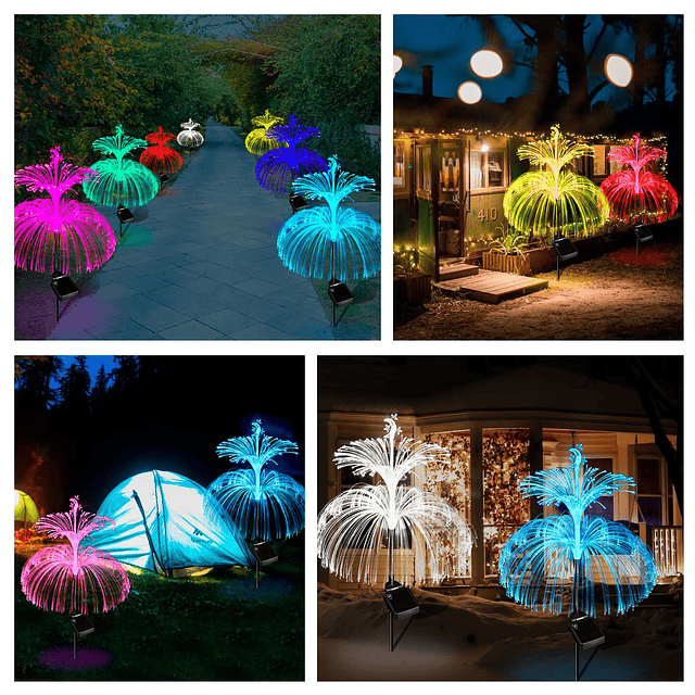 Luces solares de flores para jardín al aire libre, impermeab