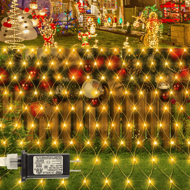 Luces de red navideñas para exteriores Luz de malla de 9,8 p