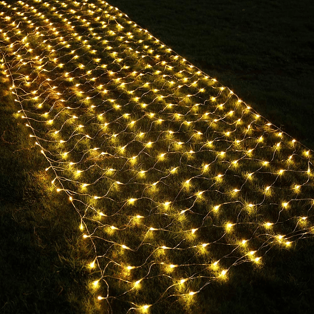 Luces de red navideñas para exteriores Luz de malla de 9,8 p