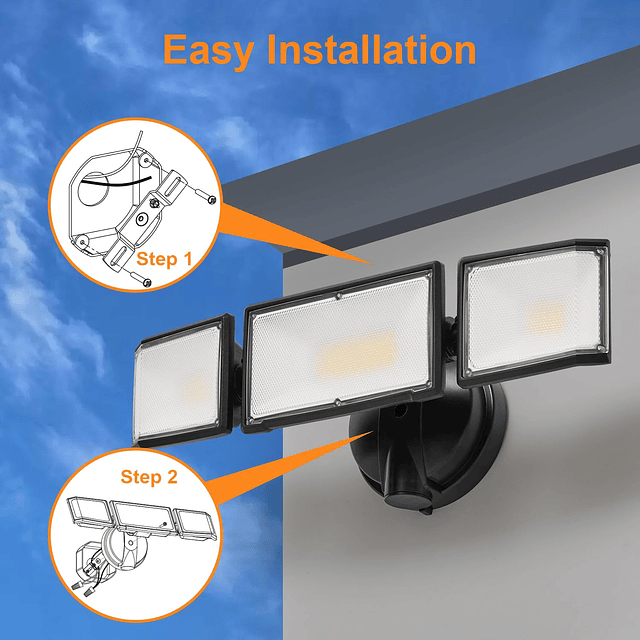 Luz de inundación LED de 50 W para exteriores, 5500 lúmenes,