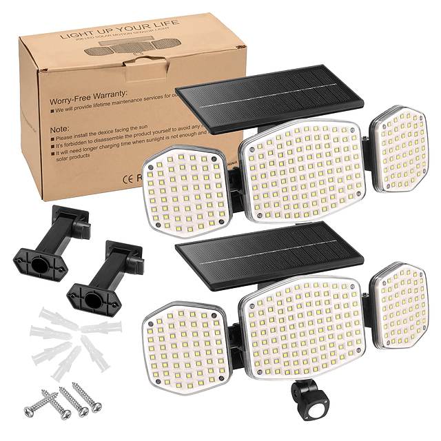 Luces solares al aire libre 216 LED luces de seguridad solar