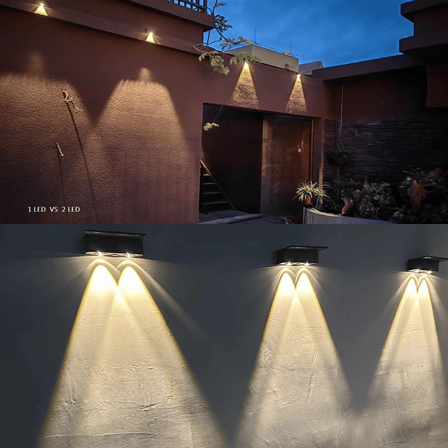 Luces solares para cubierta al aire libre, paquete de 4 luce