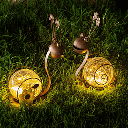 Luces solares de globo para decoración de jardín de caracol