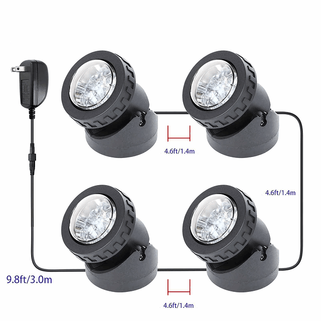 Yoosuml Luces para Estanque Subacuáticas 12 LED Focos de Pai