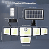 Luces solares para exteriores con 6 cabezales 362 luces LED