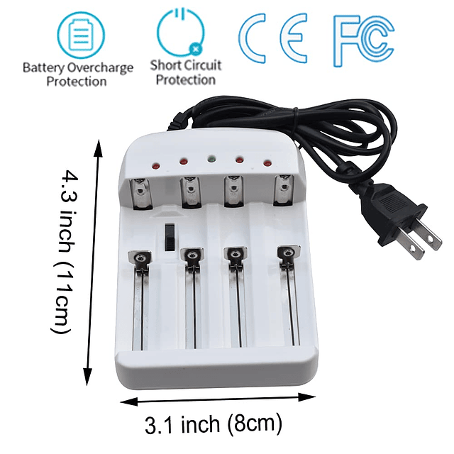 Shockli Batería solar recargable AA de 3,2 V con cargador Li