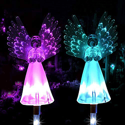 Luz solar de ángel al aire libre, multicolor, luces LED camb