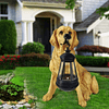 Golden Retriever Estatua al aire libre con LED solar Decorac