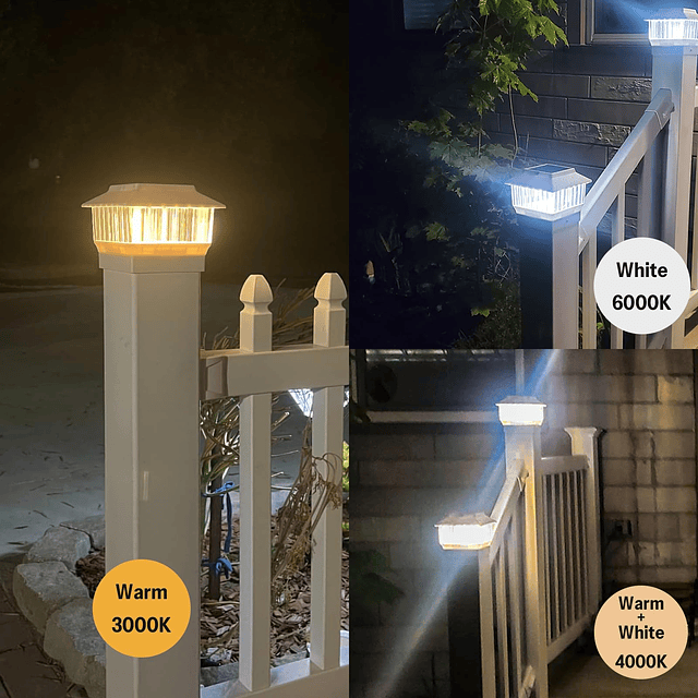 Luces solares para postes de 50 lúmenes, se ajustan a postes