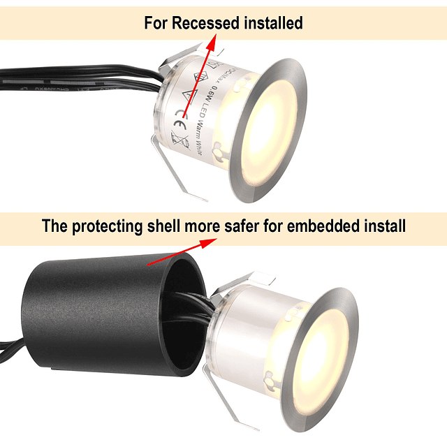 Kits de luces LED empotrables para terraza con carcasa prote