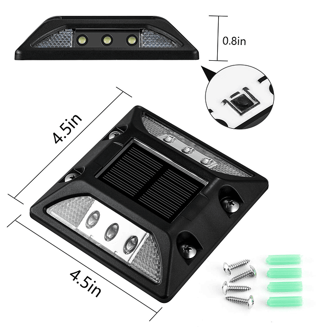 Luces solares para cubierta, luces LED para exteriores, con