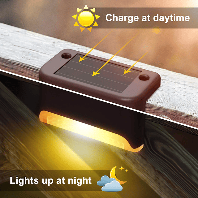 Luces solares para cubierta al aire libre, paquete de 8 luce