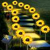 14 piezas de luces solares de girasol para jardín, decoració