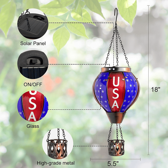 Linternas solares con globo aerostático para colgar al aire