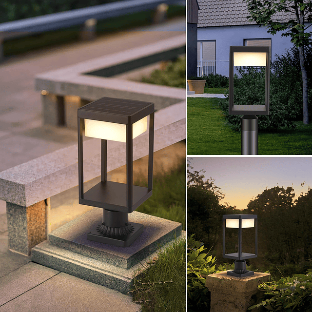 Lámpara solar para poste de luz al aire libre del atardecer