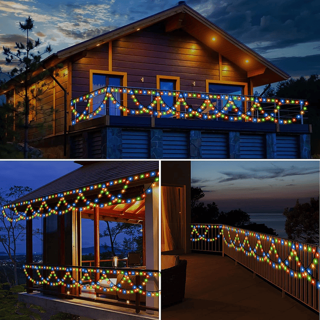 Luces de Navidad al aire libre interior 40 pies 380 LED impe