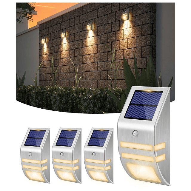 Luces solares para vallas al aire libre, impermeables, con e