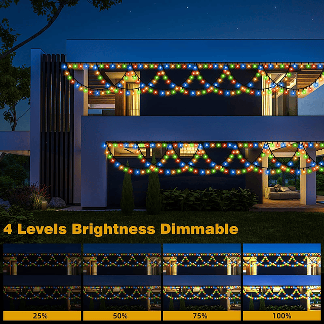 Luces de Navidad al aire libre interior 40 pies 380 LED impe