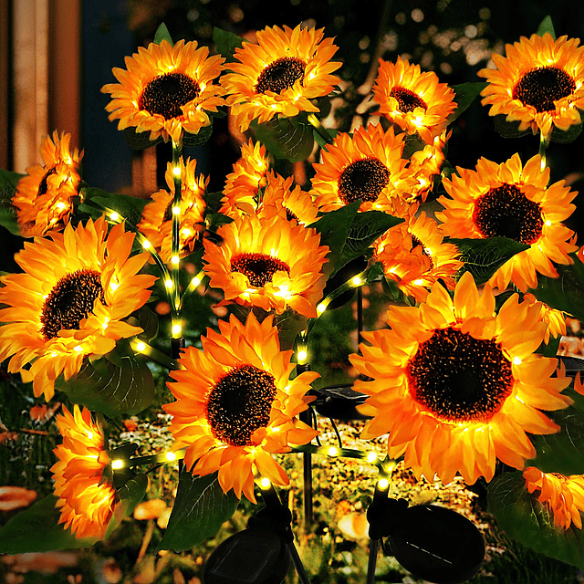 Paquete de 3 luces solares para decoración de jardín al aire