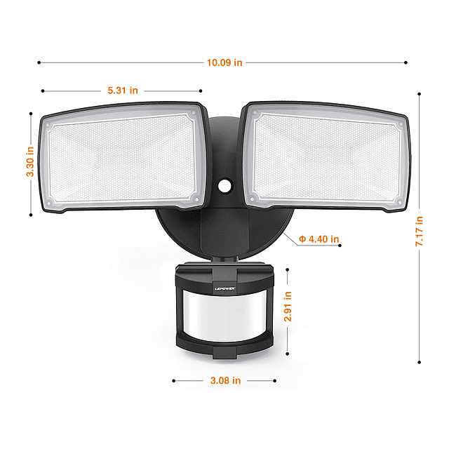 Luces LED de seguridad con sensor de movimiento para exterio