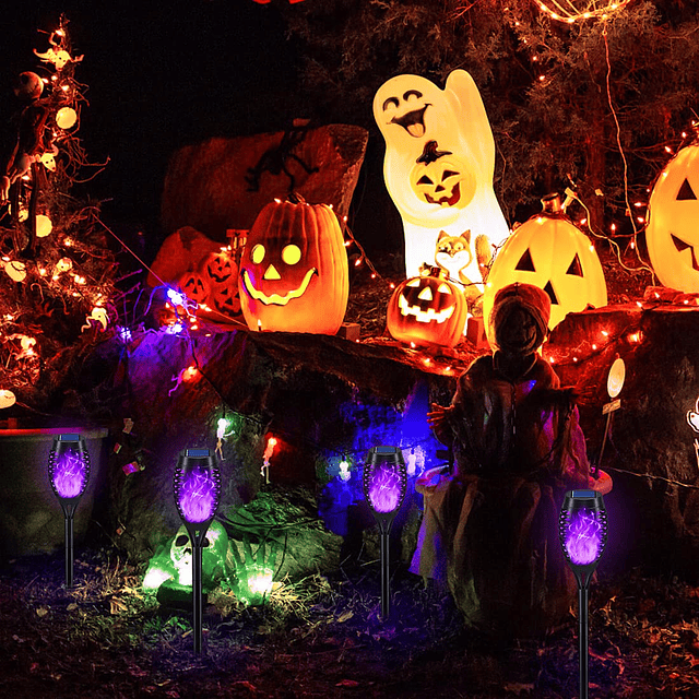 Decoraciones de Halloween al aire libre, paquete de 12 luces