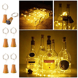 Paquete de 6 luces solares para botellas de vino, 20 LED, im