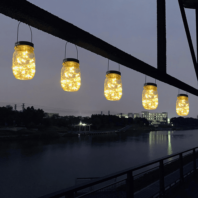 - Guirnalda de luces solares para tarros de cristal con ener