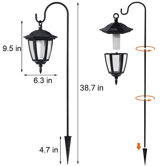 Paquete de 2 Luces Solares Colgantes de Llama de Halloween L