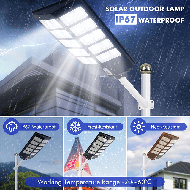 Luces de calle solares LED 1600W luz solar LED al aire libre