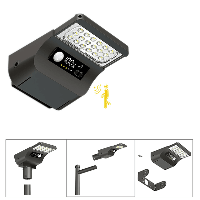 Luz de calle solar 3000K 5700K Pantalla LED Luz de inundació