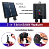 Luz de bandera americana con energía solar 420 LED IP65 impe