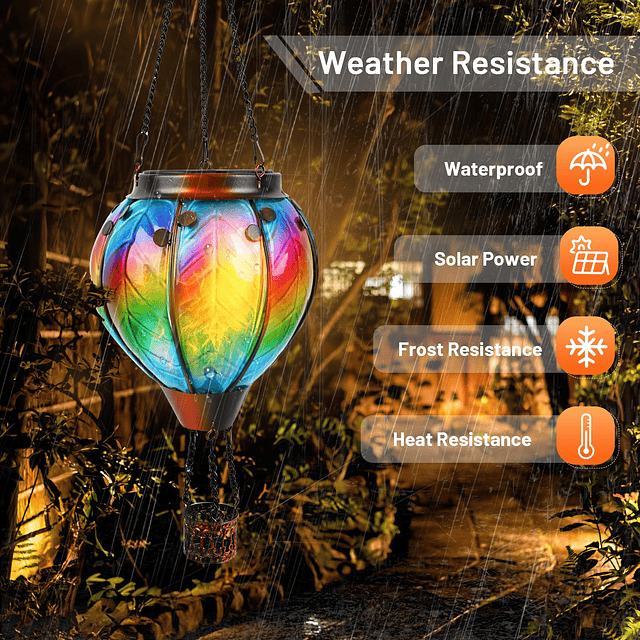 Linterna solar con globo de aire caliente para colgar al air