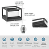 Luz de poste solar para exteriores, luz LED moderna para cub