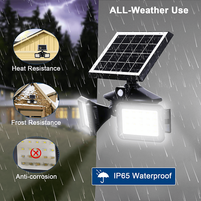 Luz de inundación solar Sensor de movimiento al aire libre 3