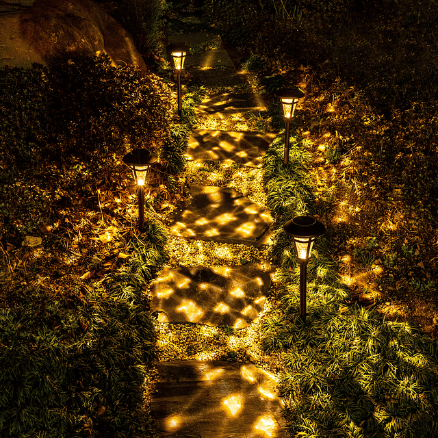 Luces solares para caminos al aire libre, paquete de 6 Luces