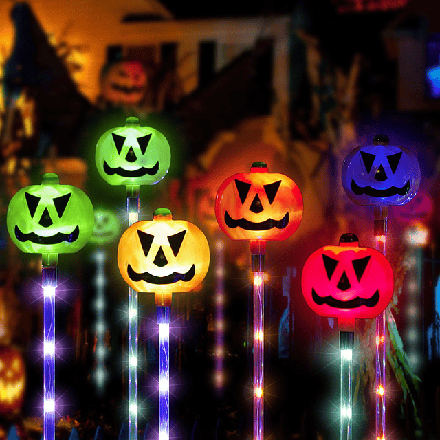 Decoraciones de Halloween Luces solares de calabaza al aire