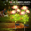 Luces solares para jardín, luces solares con flores y tallos