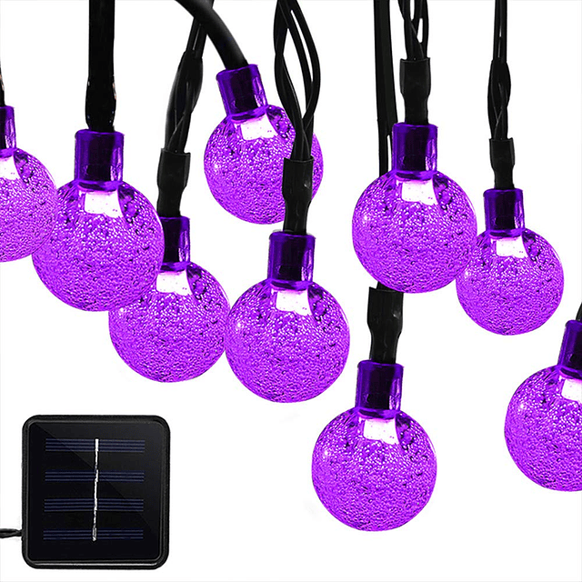 Guirnaldas de luces solares para exteriores, impermeables, 2