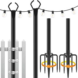 Paquete de 2 postes de luz de cadena Postes de luz de 10 pie