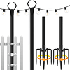 Paquete de 2 postes de luz de cadena Postes de luz de 10 pie