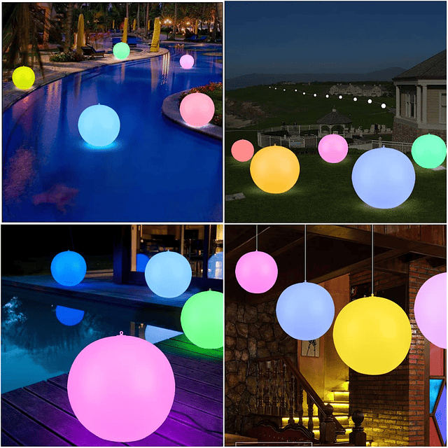 Luces flotantes para piscina con energía solar de 14 pulgada